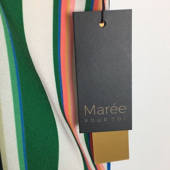 Maree Pour Toi Striped Pink and Green Slit Pants Sz 22 - Picture 11 of 16